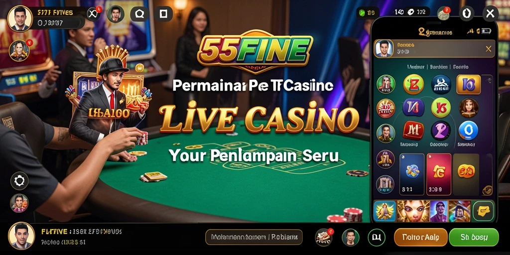 Tampilan gameplay 55FIVE yang mendebarkan dan interaktif di Live Casino.
