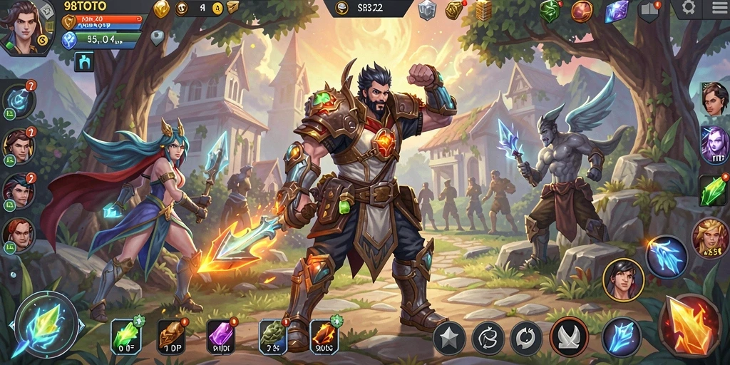 Screenshot gameplay 98TOTO menampilkan pertarungan dinamis yang mendebarkan.