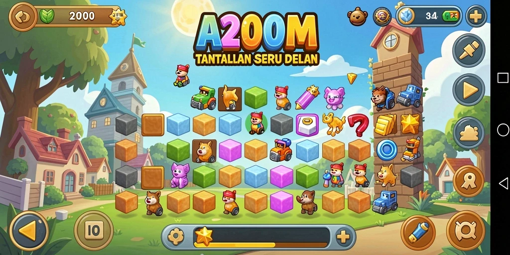 Tangkapan layar menunjukkan gameplay seru dari A200M saat menyusun puzzle.