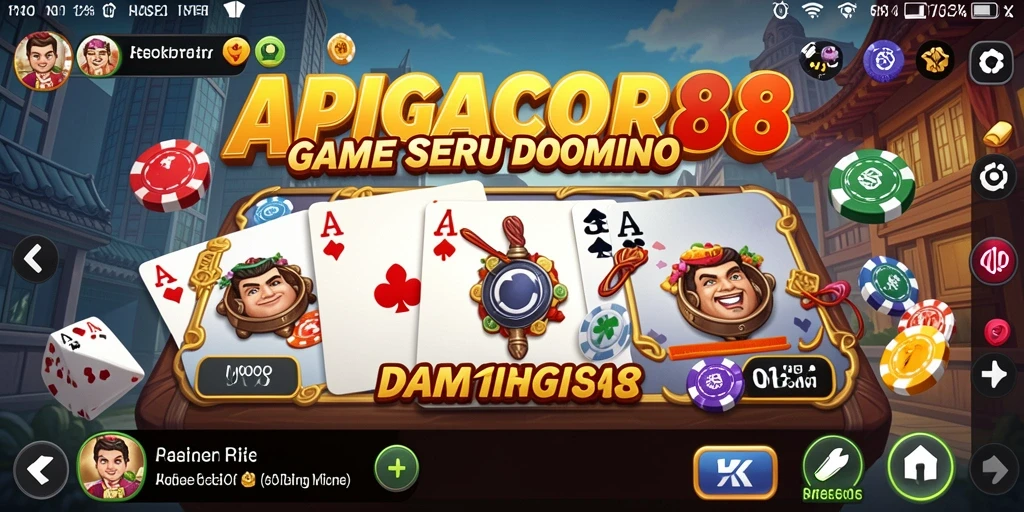 Screenshot gameplay <strong>APIGACOR88</strong> menampilkan serunya bermain Domino.
