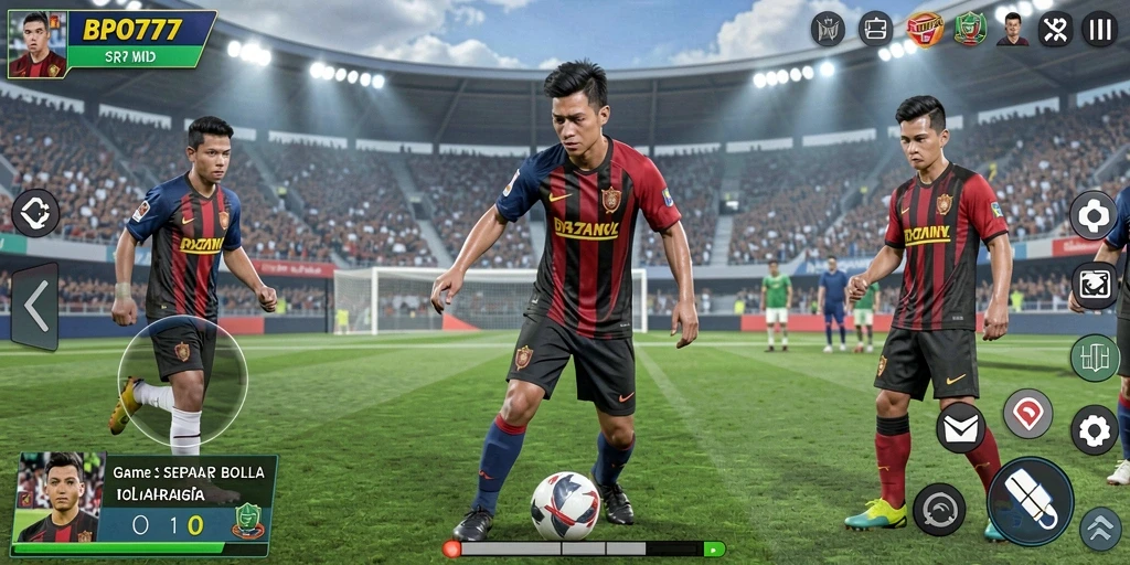 Tampilan dinamis gameplay sepak bola yang seru di BPO777.