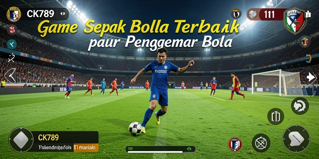 Screenshot gameplay CK789 yang menampilkan aksi sepak bola seru.