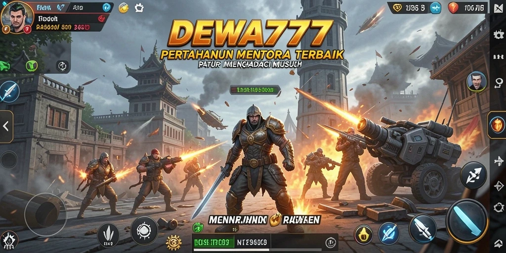 Tampilan gameplay DEWA777 dalam aksi Tower Defense yang menegangkan.