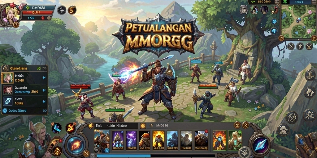 Tampilan gameplay menakjubkan dari DMD686 dalam dunia MMORPG.