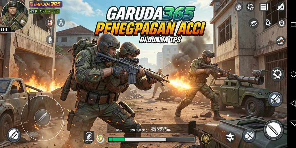 Screenshot gameplay GARUDA365 menunjukkan aksi pertempuran yang intens.