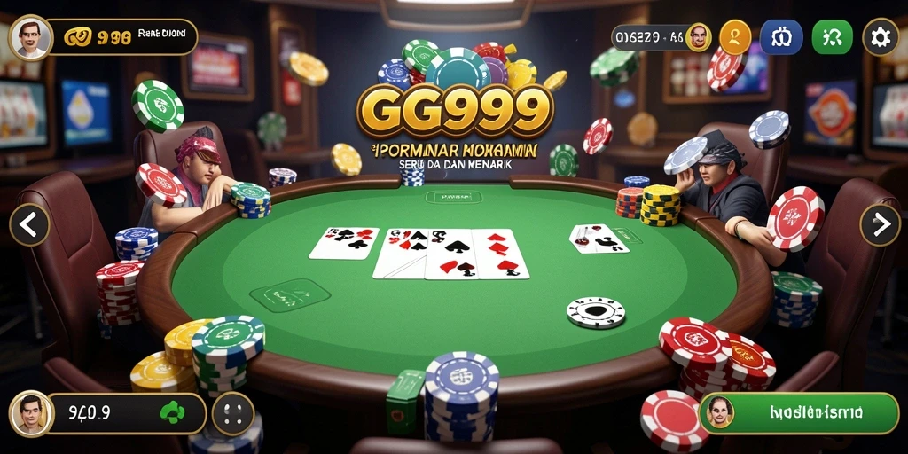 Tampilan gameplay Poker yang mendebarkan dari GG999.