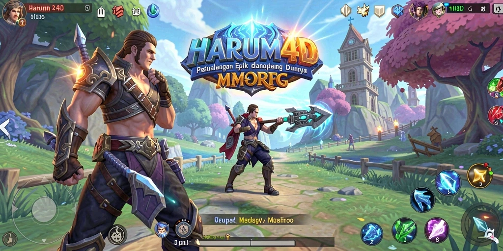 Screenshot gameplay HARUM4D menampilkan aksi pertempuran yang mendebarkan.
