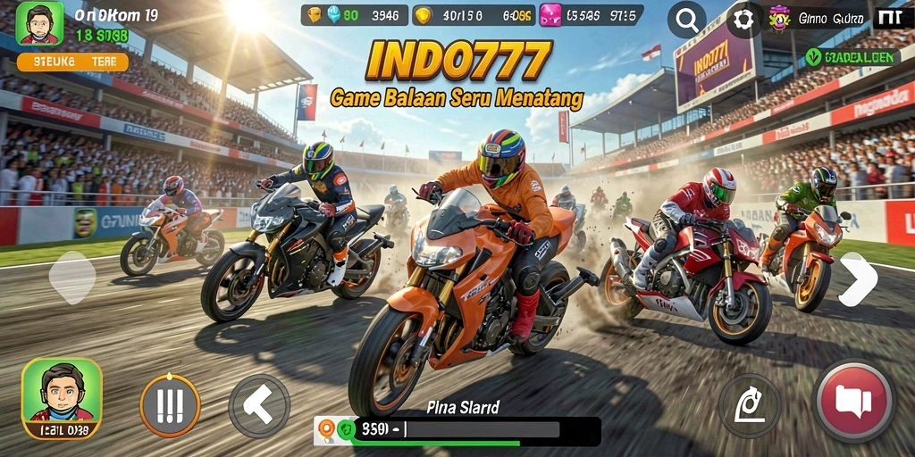 Tampilan balapan seru dalam game INDO777 yang menegangkan.