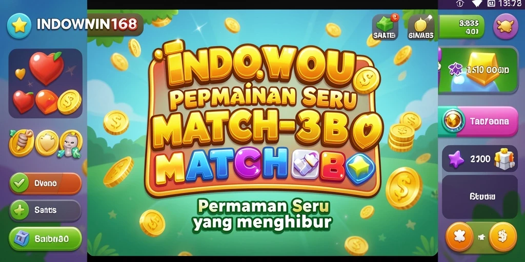 Tampilan gameplay menarik di INDOWIN168 pada level Match-3.