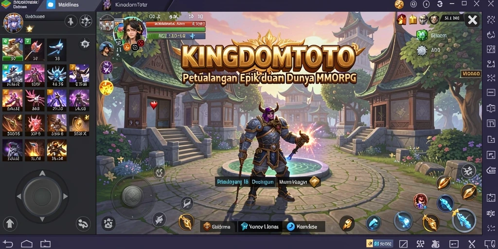 Tampilan gameplay yang memukau dalam KINGDOMTOTO, menampilkan pertarungan epik.