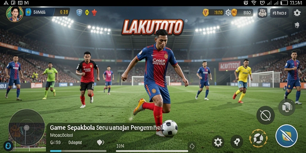 Tampilan gameplay LAKUTOTO yang mendebarkan dengan aksi sepakbola real-time.
