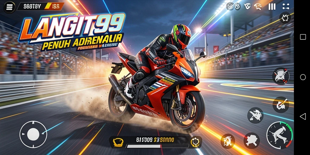 Gameplay seru balap motor di LANGIT99.