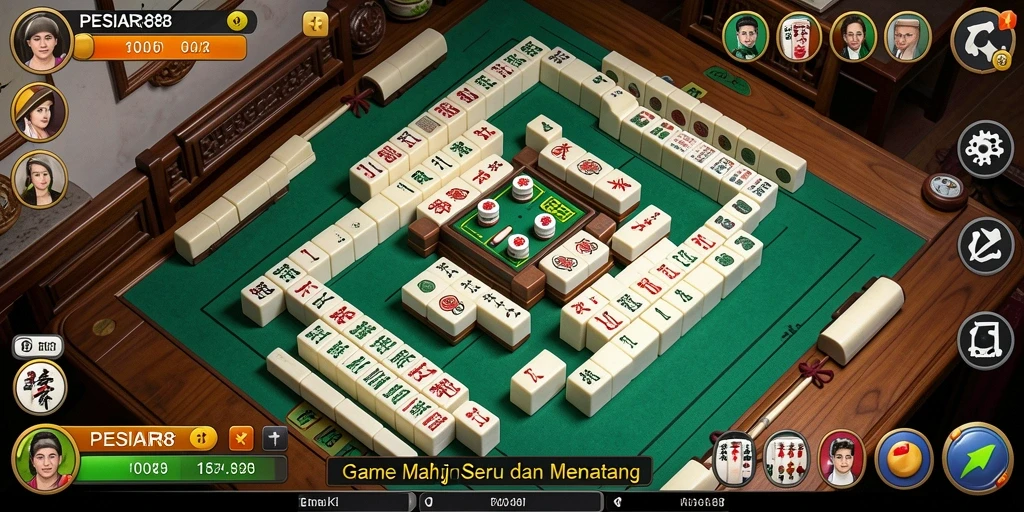 Screenshot gameplay PESIAR88 menampilkan pemain menyusun ubin Mahjong.