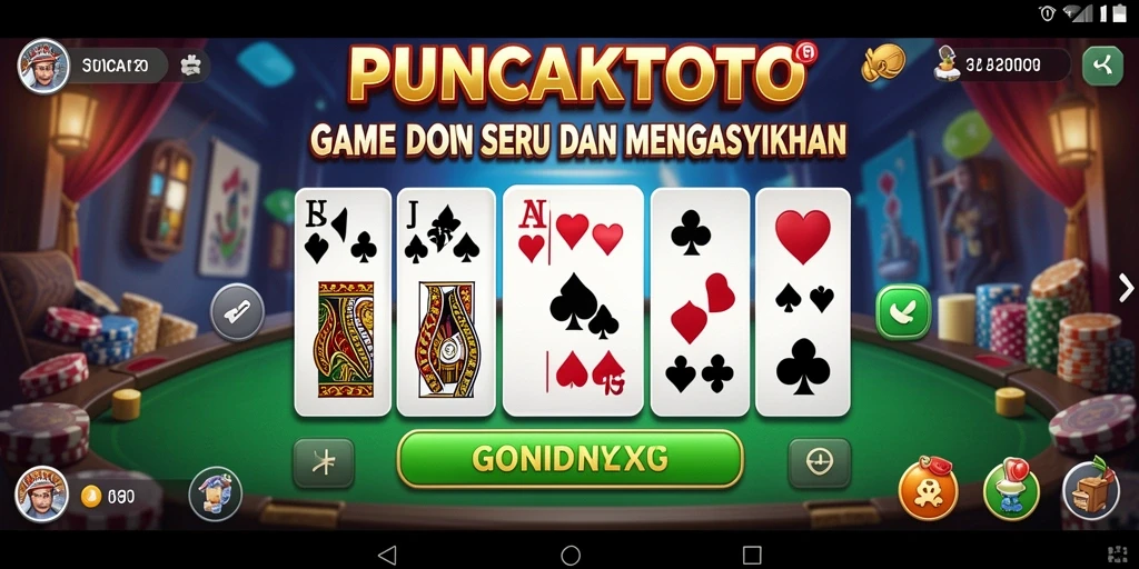 Screenshot gameplay PUNCAKTOTO yang menampilkan serunya bermain Domino.
