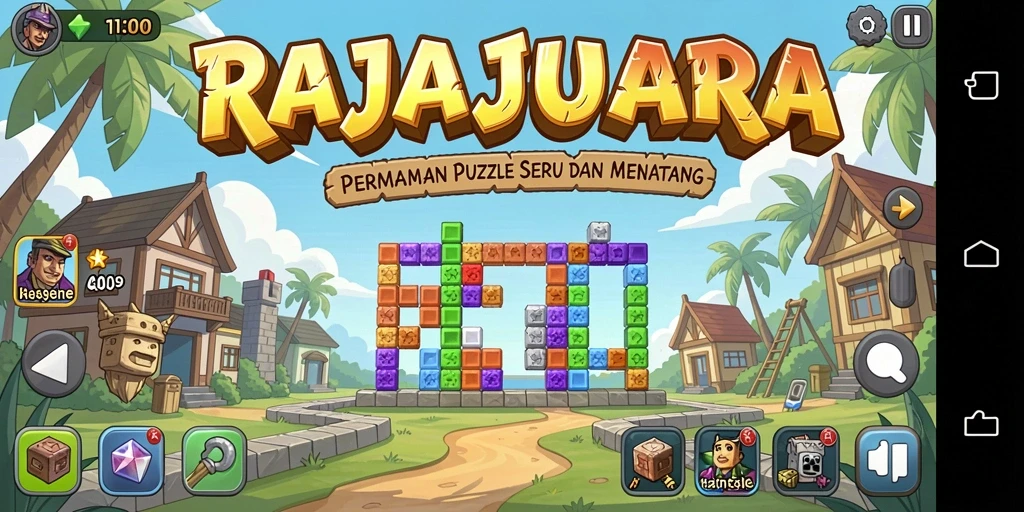 Tampilan gameplay seru dalam RAJAJUARA yang menantang.