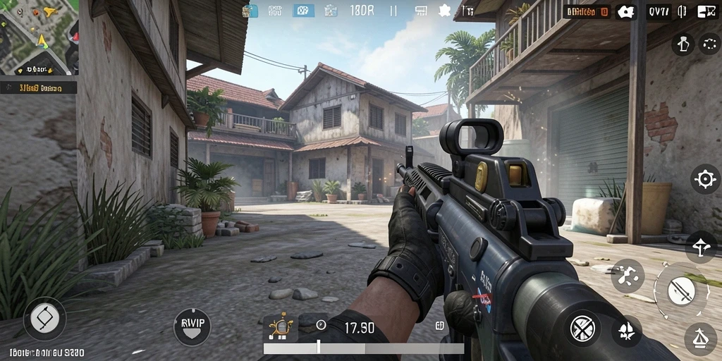 Tampilan karakter bertempur dalam mode FPS di <strong>RVIP</strong>.