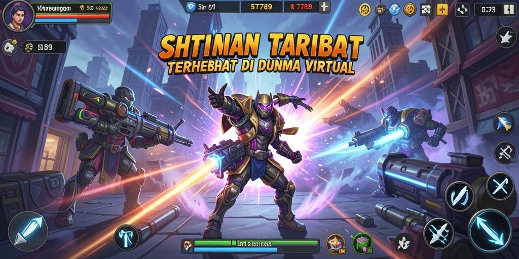 Tampilan screenshot ST789 menunjukkan pertarungan intens dengan karakter yang beraksi.