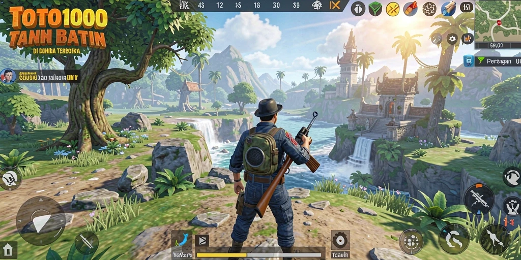 Screenshot gameplay TOTO1000 menampilkan eksplorasi dunia yang luas dan interaktif.