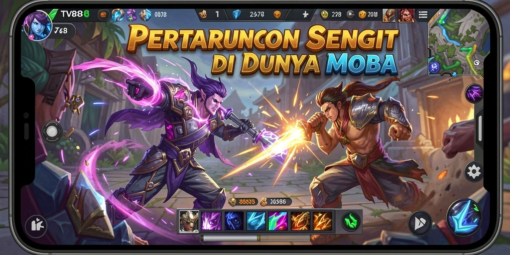Gameplay menegangkan dari TV888, aksi dalam pertempuran MOBA.