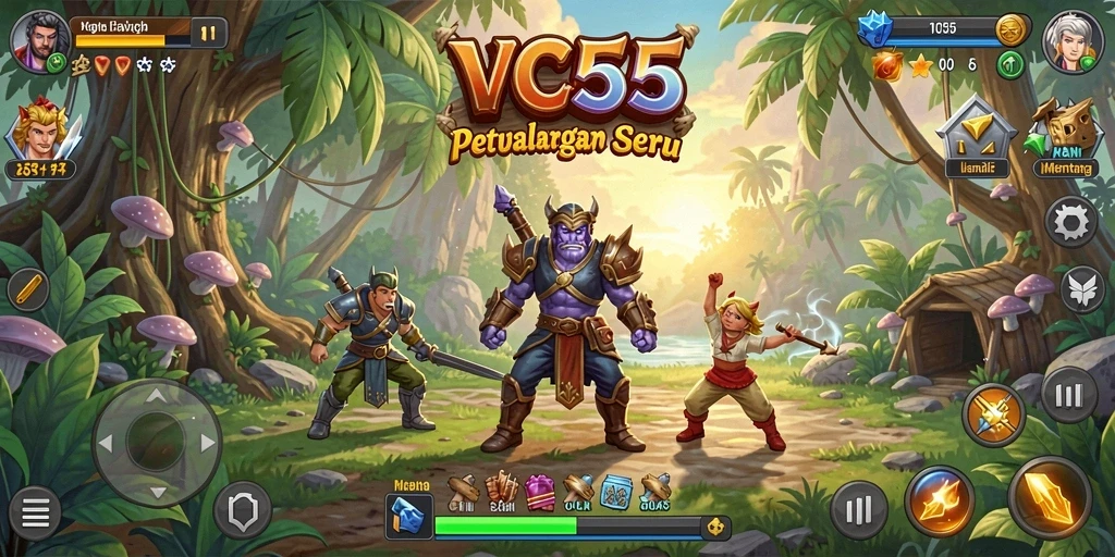 Tangkapan layar dari gameplay petualangan seru di VC55.