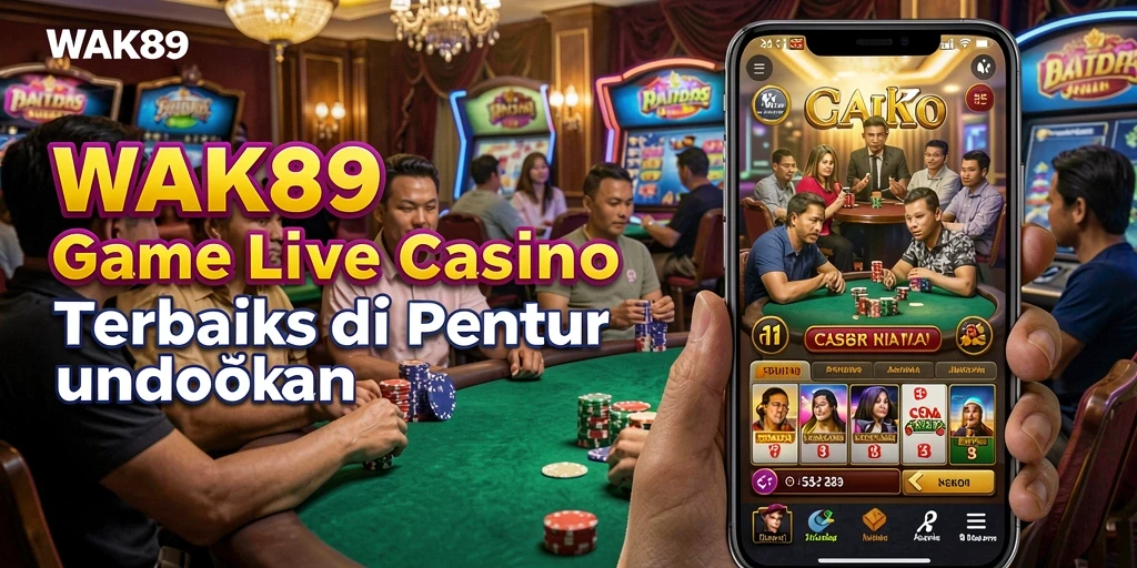 Tampilan gameplay Live Casino yang mendebarkan di WAK89.